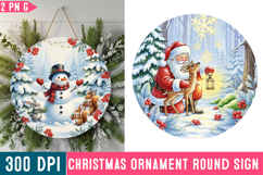 Christmas Ornaments Round Sign PNG, Christmas Round Sign PNG Product Image 1
