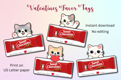8 Valentine's Cat Favor Tags Product Image 1