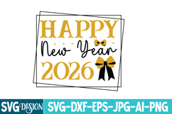 New year SVG Bundle,Happy New Year 2026 SVG Bundle Product Image 8