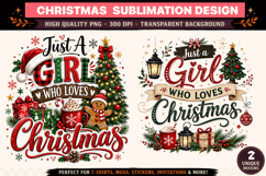 Christmas PNG | Just A Girl Who Loves Christmas PNG Product Image 1