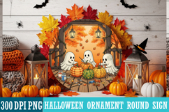 Halloween Round Sign Design PNG Perfect for Spooky Season Product Image 1