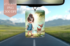 Woodland Girl with Baby Deer PNG Sublimation Product Image 1