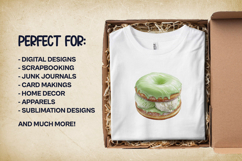 Matcha Donut Burger Clipart Bundle 4 PNG Product Image 2