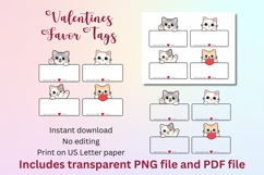 8 Valentine's Cat Favor Tags Product Image 4