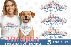 American Dog Mama Papa 4th of July USA Paw DTF PNG Bundle Product Image 1