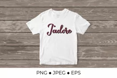 J'adore lettering. I adore in French. Red buffalo pattern. Product Image 2