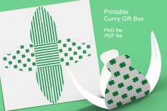 Printable St Patrick's Day Curvy Gift Box Lucky Shamrock Product Image 2