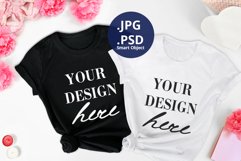 Valentine's day Black & White t-shirt Mockup, T-shirt mockup Product Image 1