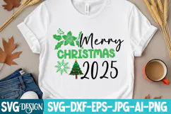 Merry Christmas 2025 SVG Design,Merry Christmas Svg Design Product Image 2