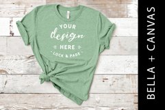 Heather Prism Mint T-Shirt Mockup Bella Canvas 3001 Product Image 1