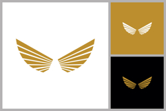 Golden Geometric Wings Symbol Product Image 1
