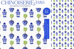 Chinoiserie Blue Jars. Watercolor Clipart Product Image 10