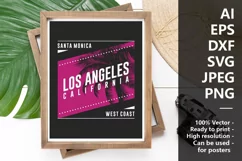 Los Angeles Trendy Stylish Graphic T-shirt Design Vector Product Image 2