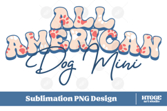 American Dog Mini 4th of July USA Paw DTF PNG Sublimation Product Image 1