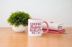 Mug Mockup 11 Oz White Coffee Pink Handle Small Plant Product Image 5