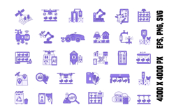 Purple AgriTech and Smart Farming Icons Product Image 1