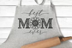 Best Mom ever SVG, Mothers day svg quote sunflower leopard Product Image 6
