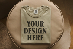 Moss Comfort Colors 1717 Folded Tshirt Mockups Product Image 1