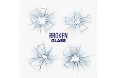 Broken And Smashed Glass Collection Set Vector Product Image 1