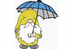 April Showers Gnome - Umbrella - Cutting File - SVG PNG JPG Product Image 3