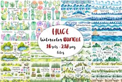 Huge Watercolor Bundle Clipart, scene making Product Image 1