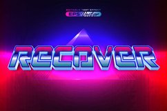 Retro text effect reccover futuristic editable 80s classic Product Image 1
