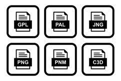 Set Of File Formats Icons Product Image 1