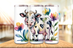 Valentine’s Day Funny Cow Tumbler Wrap PNG Big Bundle Design Product Image 2