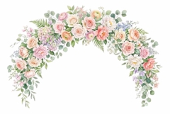 Watercolor flower shape, spring flowers Product Image 1