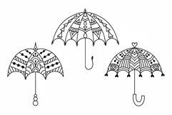 Umbrellas paper cut SVG, EPS, PNG, JPG Product Image 4