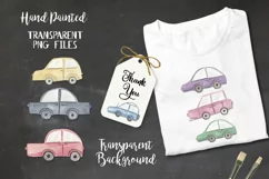 12 Cute Cars Watercolors Hand Painted Colorful Vehicle Product Image 2