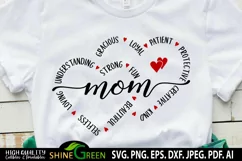 Mom Mothers Day SVG Mother SVG Dual Heart Mom Tshirt Design Product Image 4