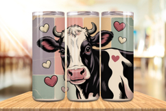 Valentine’s Day Funny Cow Tumbler Wrap PNG Big Bundle Design Product Image 4