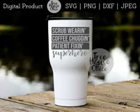 Nurse Superhero, RN Hero, Coffee, Scrub Mask SVG JPG PNG DXF Product Image 2