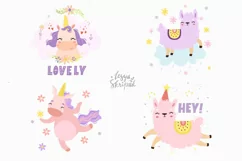llama sublimation PNG. Unicorn sublimation. Baby llama. Product Image 2