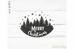 Round Christmas Sign Svg, Merry Christmas Svg Product Image 2