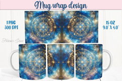 Abstract cosmic sky mug wrap 15 oz sublimation designs png Product Image 1