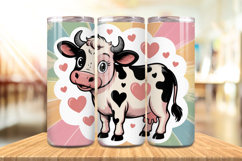 Valentine’s Day Funny Cow Tumbler Wrap PNG Big Bundle Design Product Image 5