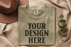 Moss Comfort Colors 1717 Folded Tshirt Mockups Product Image 1