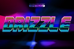 Retro text effect drizzle futuristic editable 80s classic Product Image 1
