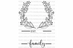 Monogram Wreath Family Last Name Farmhouse Sign SVG Product Image 4