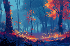Forest Autum at Night Background Wallpaper Product Image 1