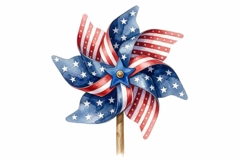 Pinwheel Watercolor Clipart PNG 4th Clipart Product Image 1