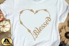 Blessed SVG PNG EPS DXF Thanksgiving SVG Floral Heart SVG Product Image 6