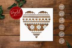 Christmas Pattern Heart - SVG EPS DXF PNG PDF JPG Cut File Product Image 1