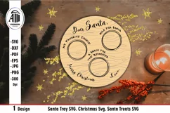 Santa tray SVG. Santa plate SVG cut file. Product Image 2