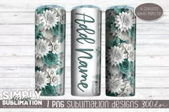 3D Seamless Sublimation Skinny Tumbler Wrap| 20oz | Png Product Image 2