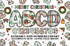 Christmas Alphabet png clipart, christmas letters doodle Product Image 1