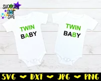 Twin A Twin B Twin BABY - Twin Bodysuit SVG Product Image 2