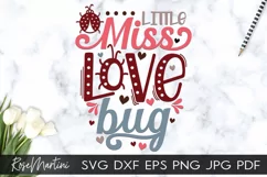 Little Miss Love Bug SVG Valentines Day Baby Kids V-Day Love Product Image 3